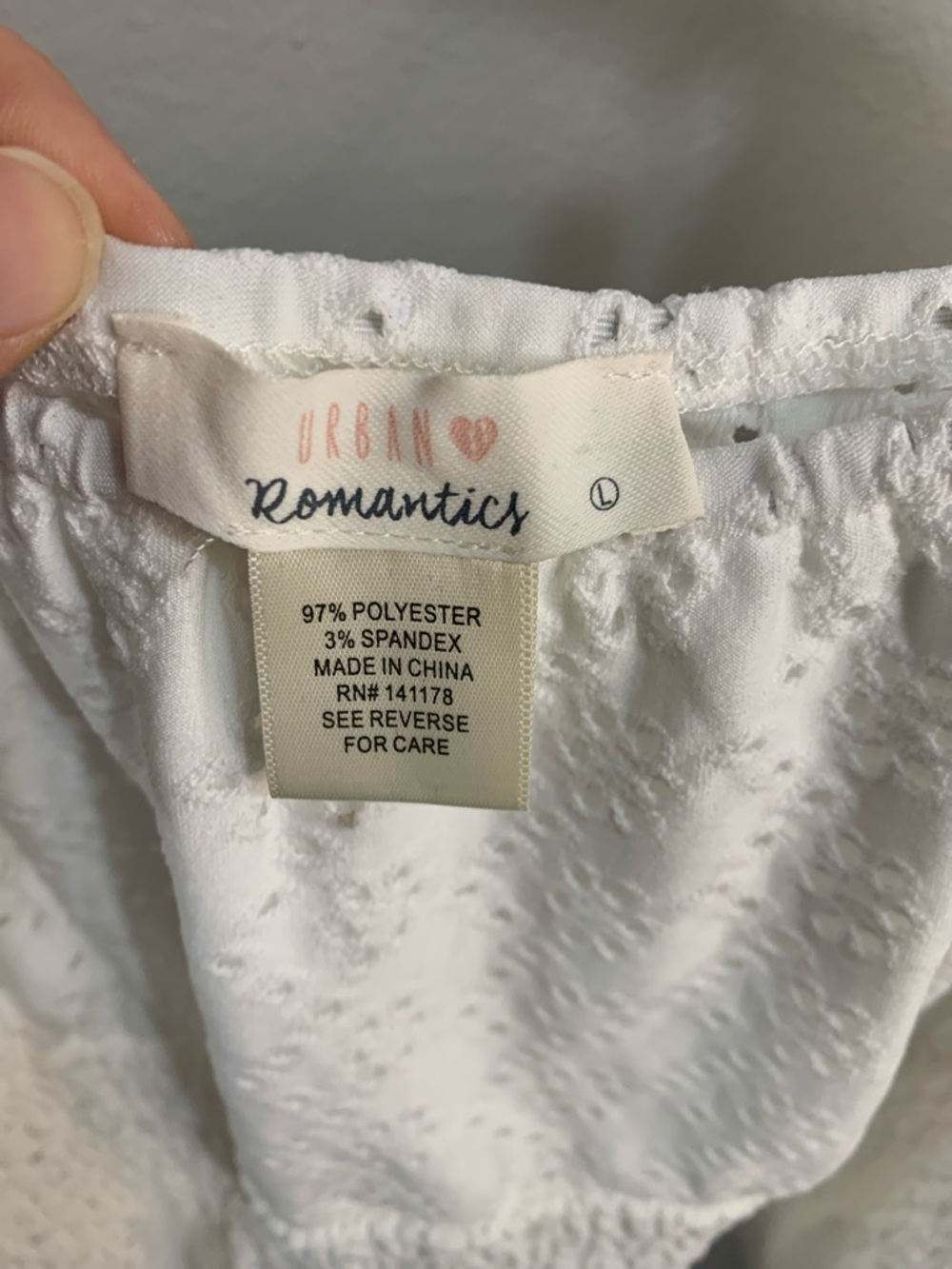 URBAN Romantics White Eyelet Smocked Peasant Top - Picture 2 of 7